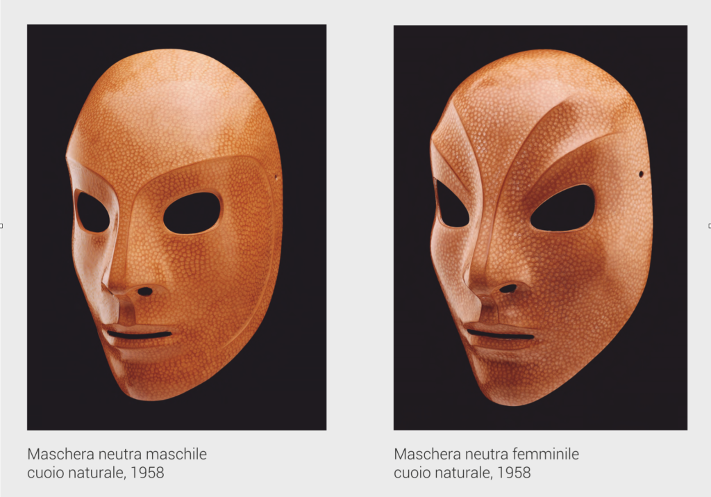 maschera neutra maschile e maschera neutra femminile della bottega sartori